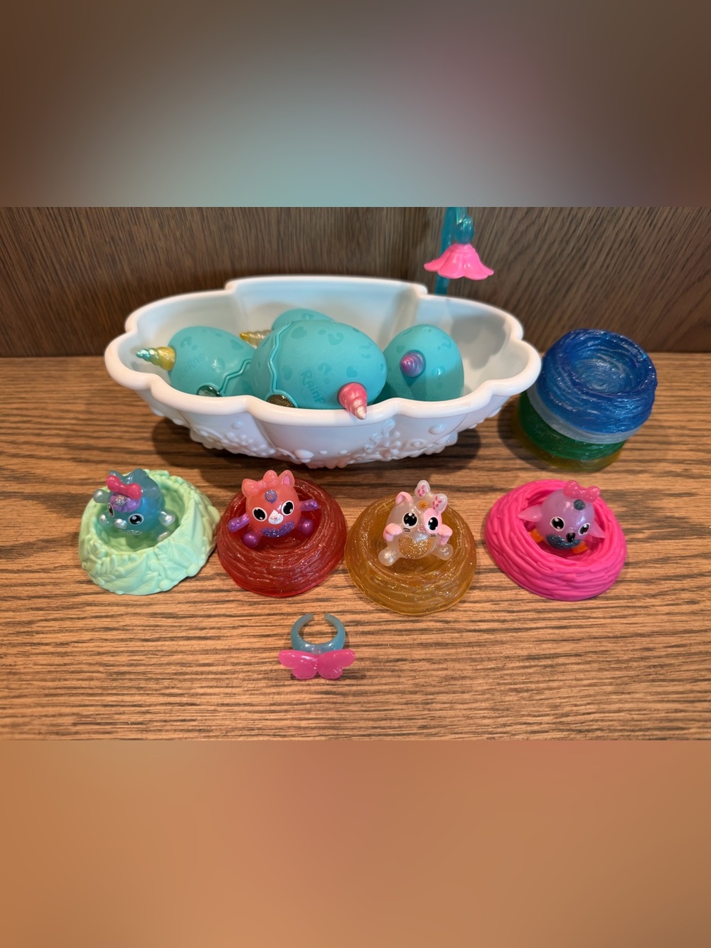 Rainbowcorns Surprise Playset Figures with Nests - Teal, Pink, Red, Gold